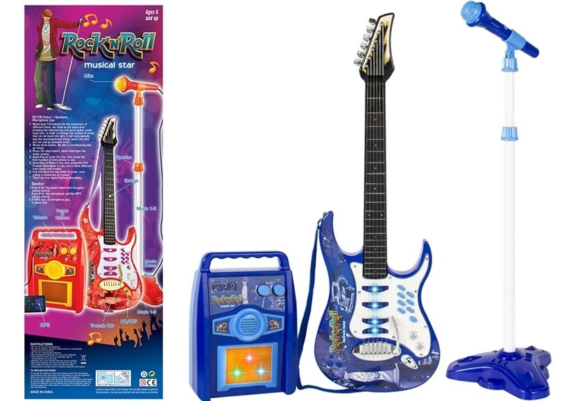 Kinderspeelgoed gitaar set met speaker en microfoon