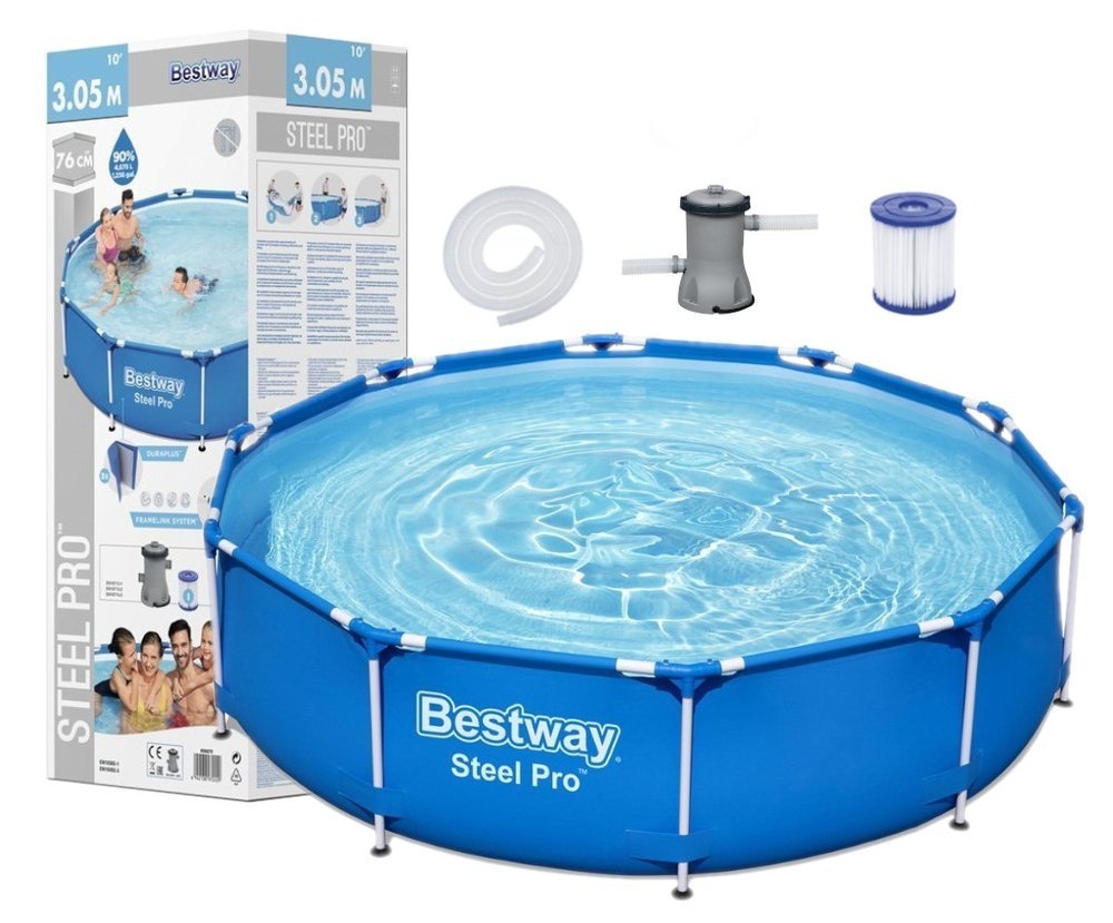 Bestway Steel Pro opzetzwembad 305 x 76 cm + pomp – Blauw