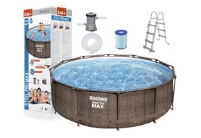 Bestway Steel Pro opzetzwembad 366 x 100 cm Rattan