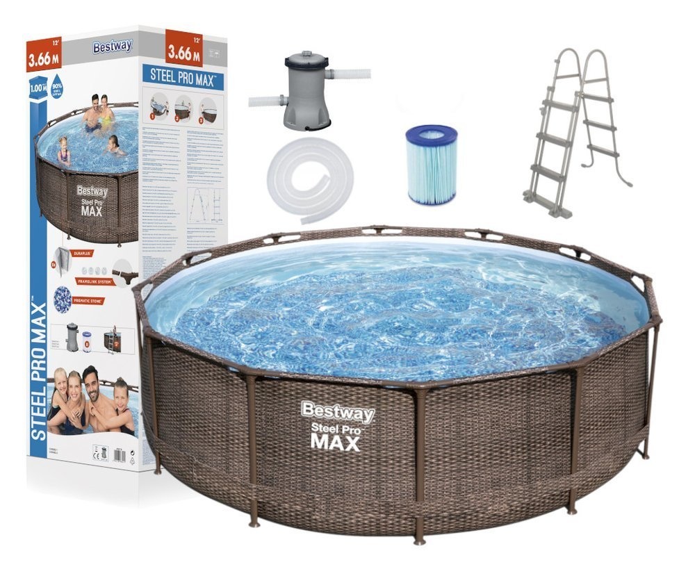 Bestway Steel Pro opzetzwembad 366 x 100 cm Rattan