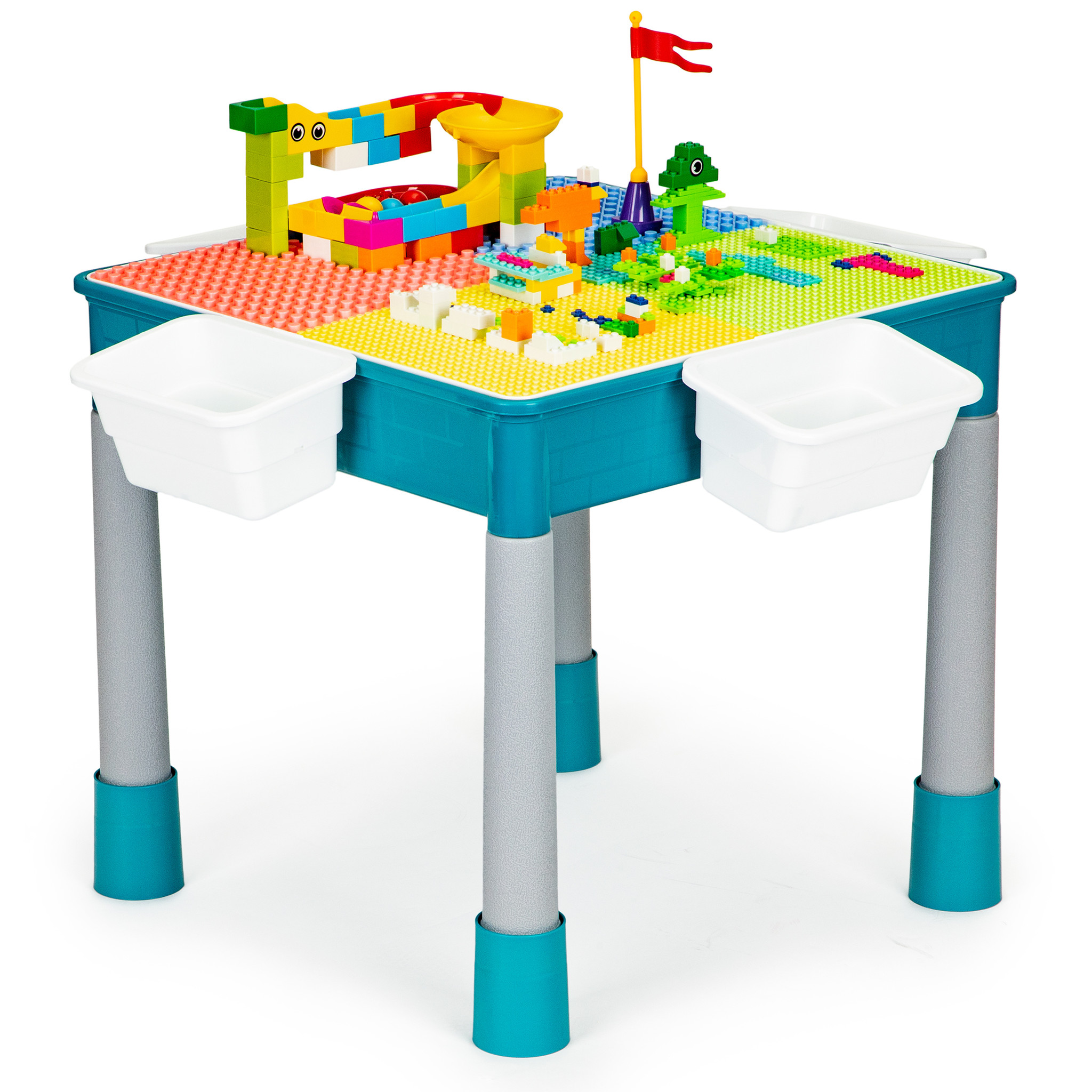 Speeltafel met opbergruimte + Stoel + Blokkenset