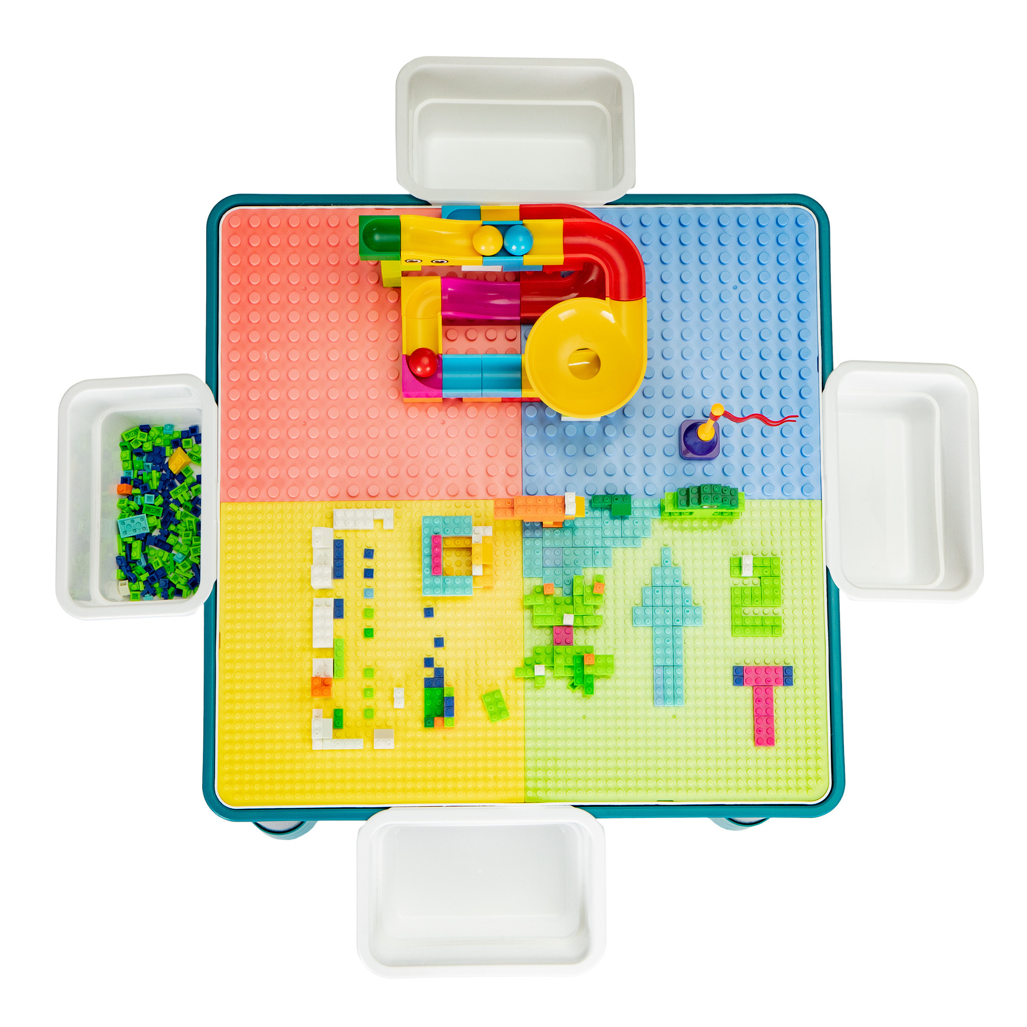 Speeltafel met opbergruimte + Stoel + Blokkenset