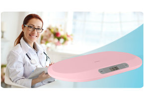 Babyweegschaal elektronisch met LCD display – Roze