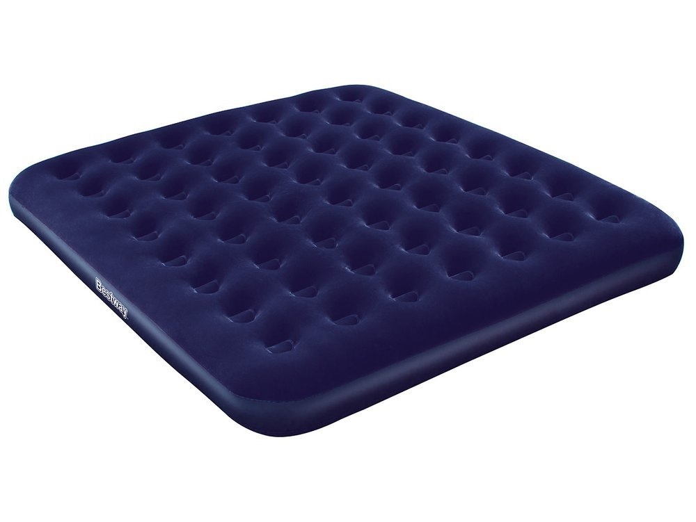 Bestway luchtbed 2-persoons 203 x 183 cm – blauw velours