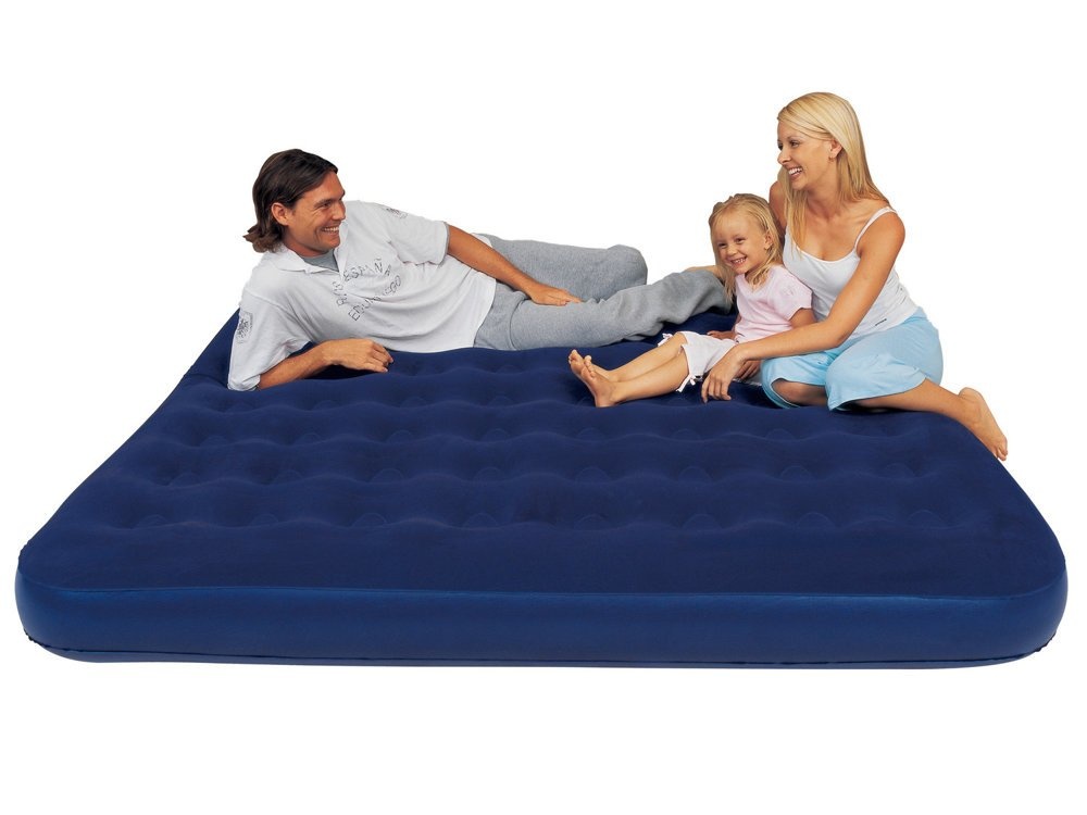 Bestway luchtbed 2-persoons 203 x 183 cm – blauw velours