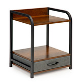 Bijzettafel nachtkastje met lade – 44 x 37 x 54 cm – Bruin