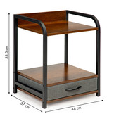 Bijzettafel nachtkastje met lade – 44 x 37 x 54 cm – Bruin
