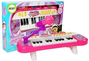 Speelgoed keyboard piano met USB en Microfoon – Roze