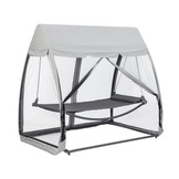 Tuinligbed hangmat met klamboe – 223 x 151 cm Grijs