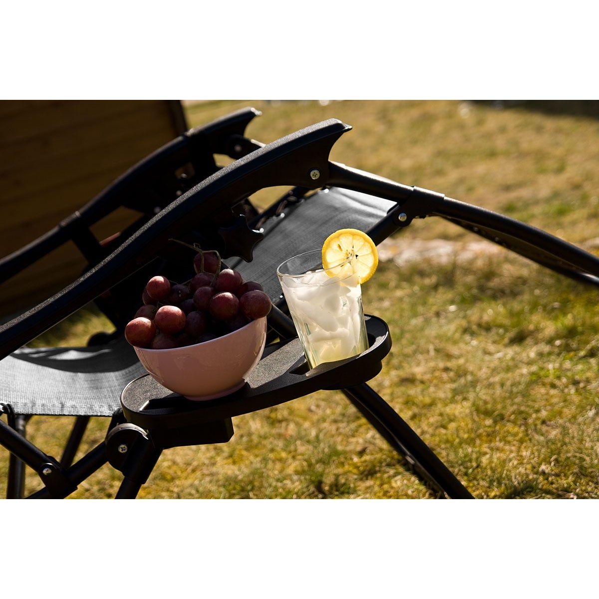 Ligstoel Zero Gravity verstelbaar + accessoires – Grijs