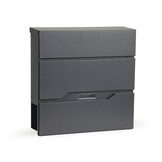 Brievenbus 3 segmenten - 37 x 37 cm – Staal – Antraciet