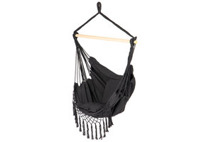 Hangmat Hangstoel Braziliaans + kussens – Zwart