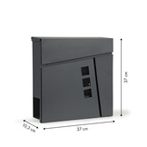 Brievenbus 37 x 37 x 10 cm – Verzinkt staal – Antraciet