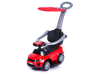 Loopwagen met duwstang + kap – Interactief – Rood