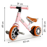 Loopfiets driewieler 2in1 – Meegroeiend – Licht Roze