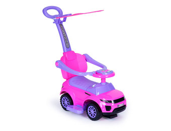 Loopwagen met duwstang roze