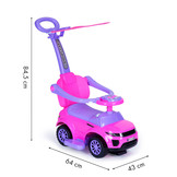 Loopwagen met duwstang roze