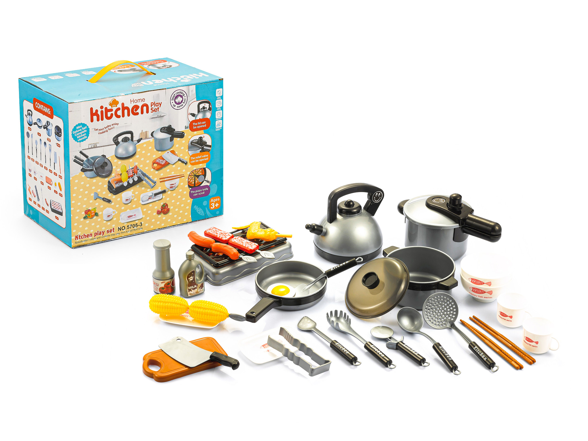 Kinder grill en kookset 36-delig – Keukenspeelgoed