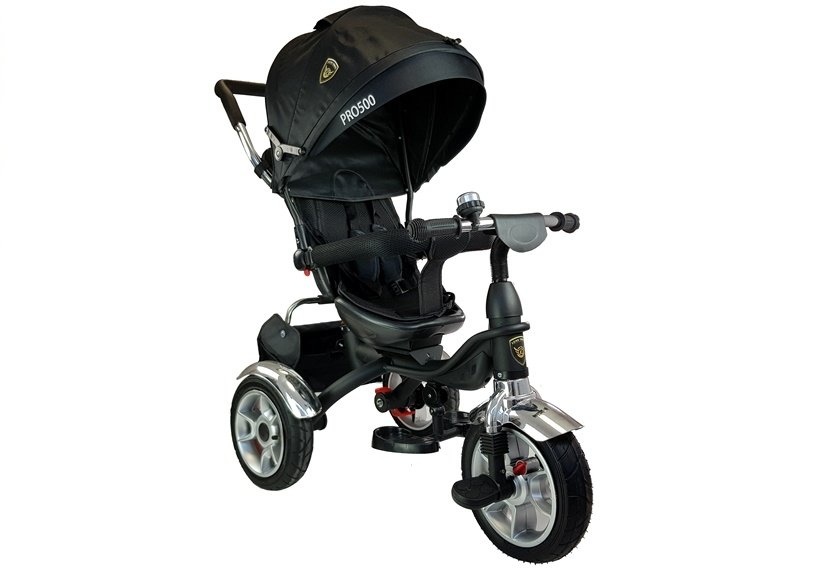 Driewieler kinderwagen - zwart - met zonnevizier