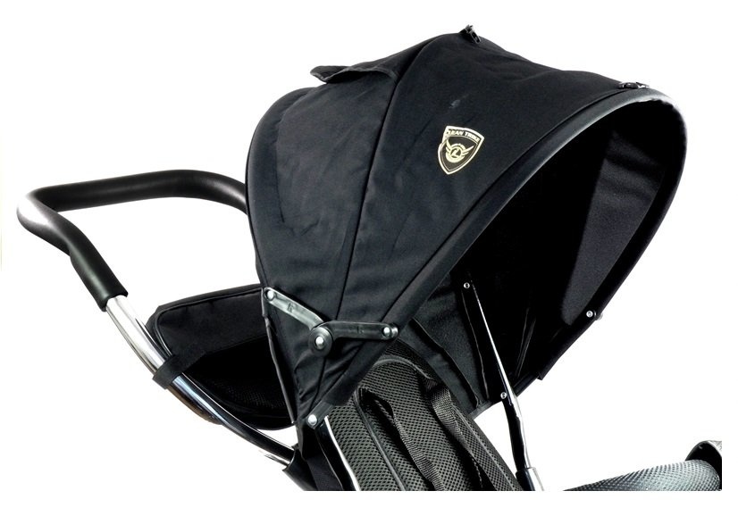 Driewieler kinderwagen - zwart - met zonnevizier