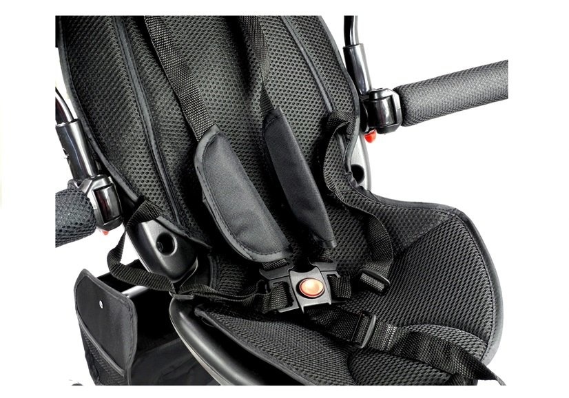 Driewieler kinderwagen - zwart - met zonnevizier