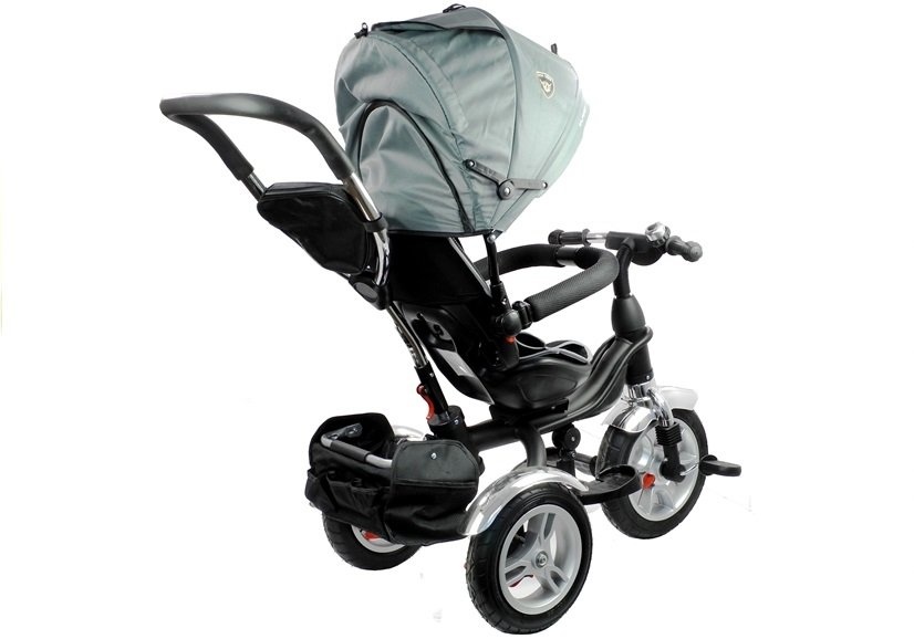Driewieler kinderwagen zilver - met zonnevizier