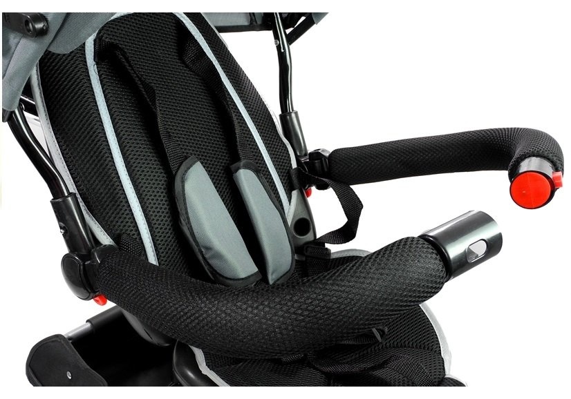 Driewieler kinderwagen zilver - met zonnevizier
