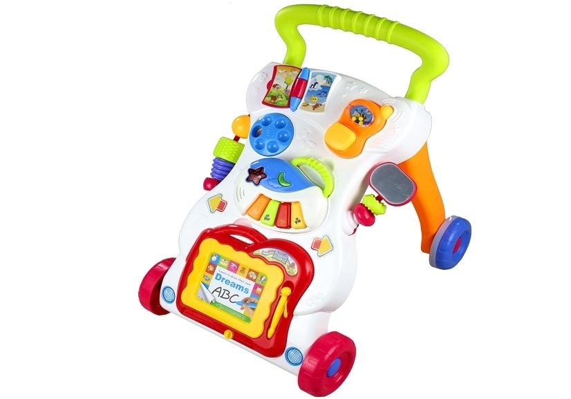 Loopwagen duwwagen interactief met tekenbord & piano