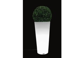 Bloempot met LED-verlichting 80 cm hoog – Wit