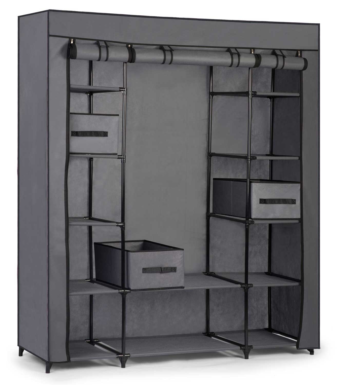 Garderobekast XL textiel 45 x 135 x 170 cm + 3 Manden