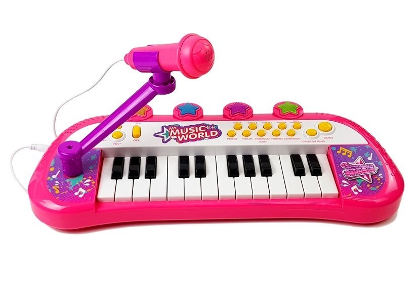 Kinder keyboard met microfoon & kruk – Roze