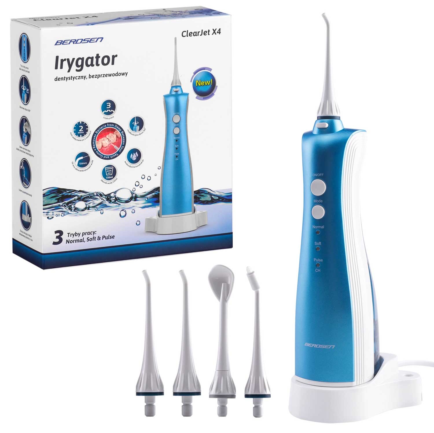 Waterflosser elektrisch + 4 opzetstukken – Monddouche