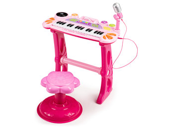 Kinder keyboard met MP3 microfoon & kruk – Roze