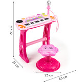 Kinder keyboard met MP3 microfoon & kruk – Roze