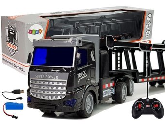 RC vrachtwagen - auto trailer 36 cm - met verlichting