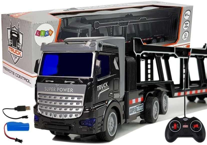 RC vrachtwagen - auto trailer 36 cm - met verlichting