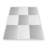Speelmat puzzelmat wit en grijs 60 x 60 cm - 9 st.