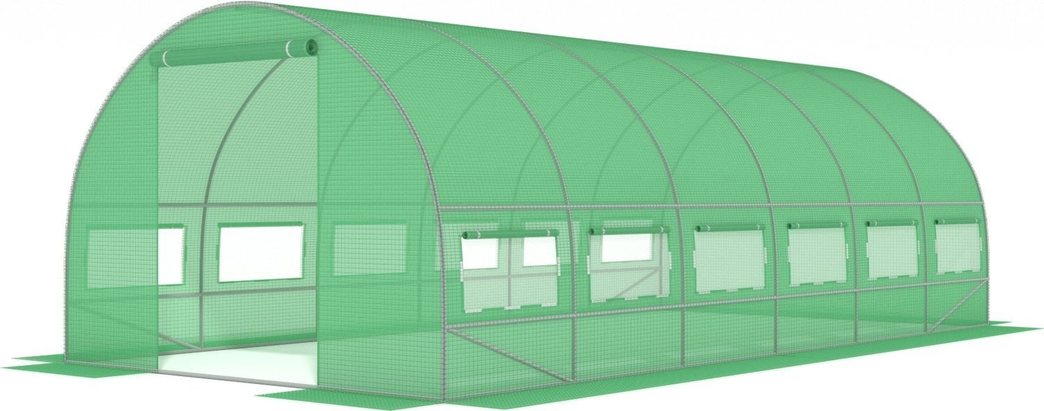 Tuinkas 600 x 300 x 200 cm met klamboeramen - 18m2 - Groen