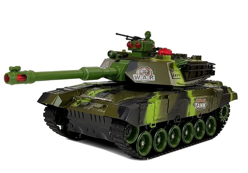 Bestuurbare RC tank - met verlichting en geluid