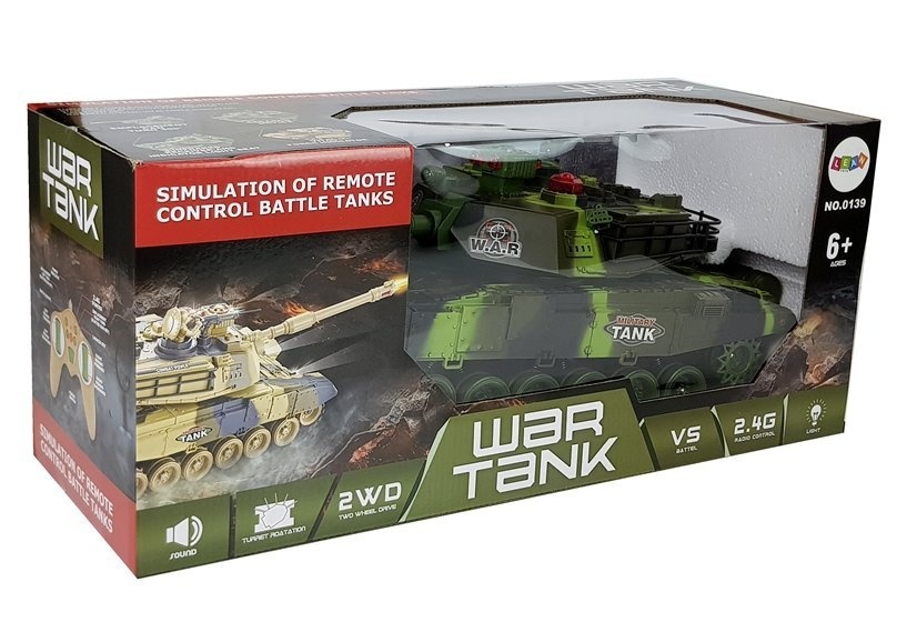 Bestuurbare RC tank - met verlichting en geluid