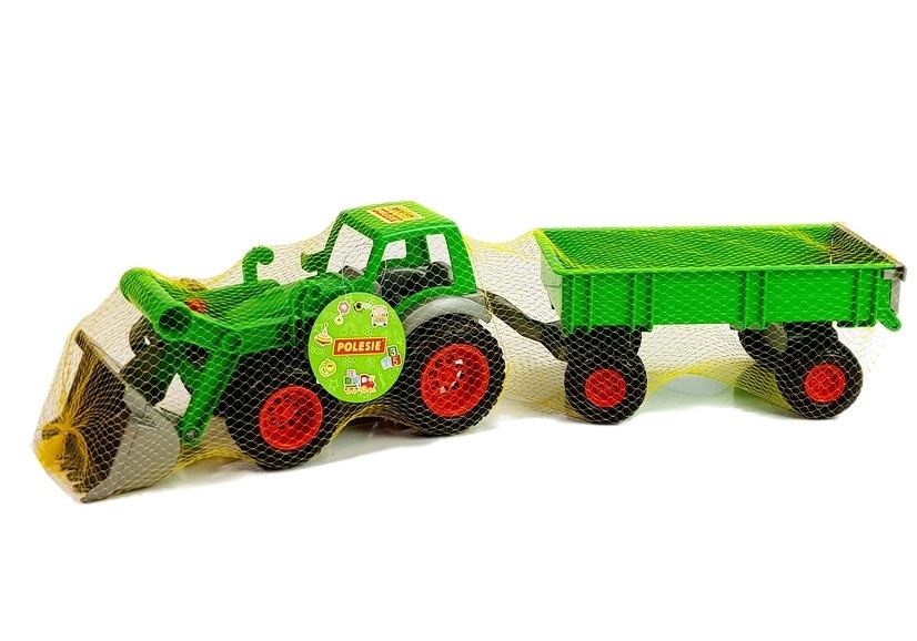 Speelgoed trekker met shovel & aanhanger 63 cm – Groen