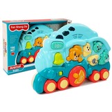 Speelgoed locomotief blauw - met verlichting & dieren geluiden