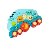 Speelgoed locomotief blauw - met verlichting & dieren geluiden