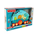 Speelgoed locomotief blauw - met verlichting & dieren geluiden