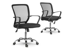 Bureaustoel verstelbaar – Mesh nylon rugleuning – Zwart