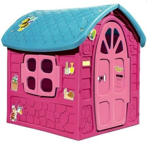 Speelhuis Roze cottage met dak – 120 x 113 x 111 cm