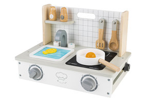 Houten fornuis + accessoires speelset – 35 x 25 x 22 cm