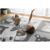 Foam puzzel speelmat 180x180cm - 9 stuks - grijze dieren