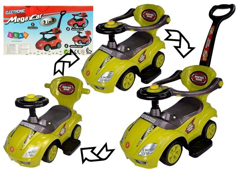 Kinder loopwagen 3-in-1 - 60 x 40 x 85 cm - geel