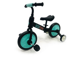 Loopfiets met duwstang - tot 30 kg belasting - zwart met blauw